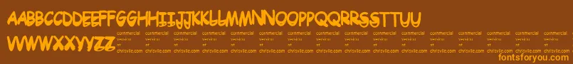 Drtoboggan Font – Orange Fonts on Brown Background