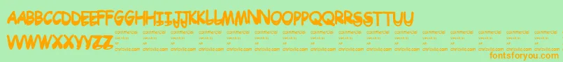 Drtoboggan Font – Orange Fonts on Green Background