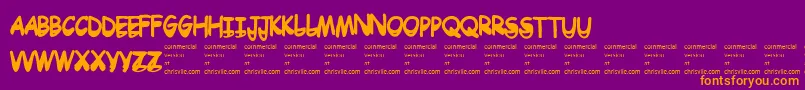 Drtoboggan Font – Orange Fonts on Purple Background