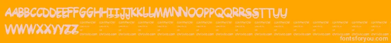 Drtoboggan Font – Pink Fonts on Orange Background