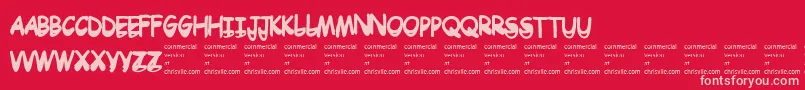 Drtoboggan Font – Pink Fonts on Red Background