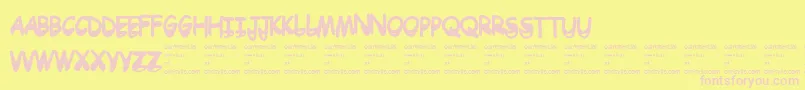 Drtoboggan Font – Pink Fonts on Yellow Background