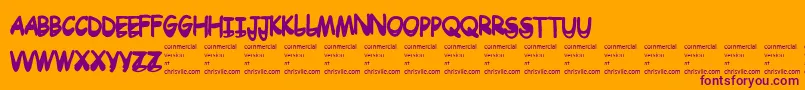 Drtoboggan Font – Purple Fonts on Orange Background