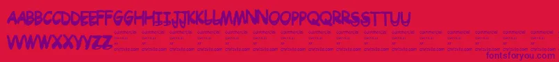 Drtoboggan Font – Purple Fonts on Red Background