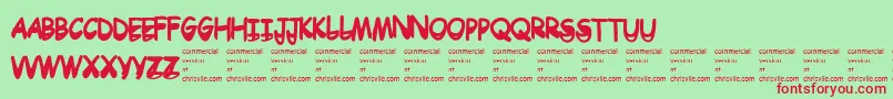 Drtoboggan Font – Red Fonts on Green Background