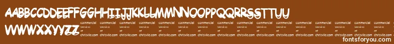 Drtoboggan Font – White Fonts on Brown Background