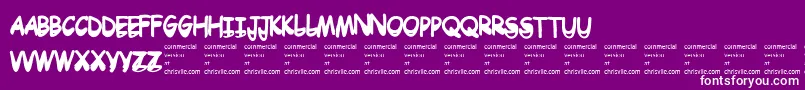 Drtoboggan Font – White Fonts on Purple Background