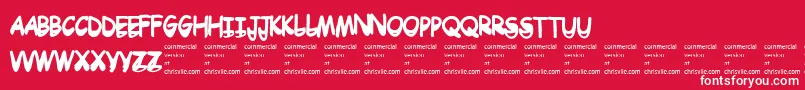 Drtoboggan Font – White Fonts on Red Background