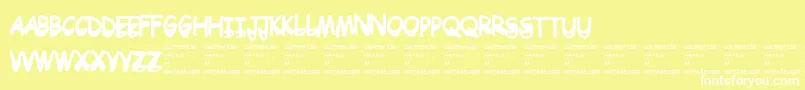 Drtoboggan Font – White Fonts on Yellow Background