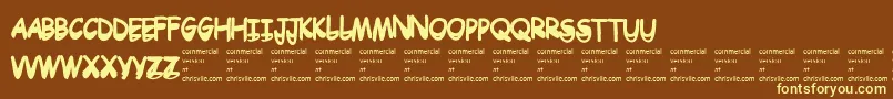Drtoboggan Font – Yellow Fonts on Brown Background