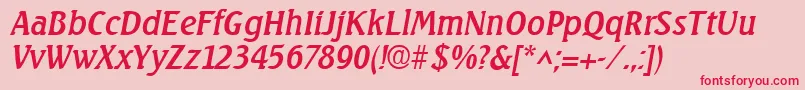 SeabirdSfItalic Font – Red Fonts on Pink Background