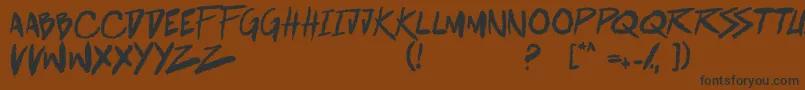 BattlebreathPg-fontti – mustat fontit ruskealla taustalla