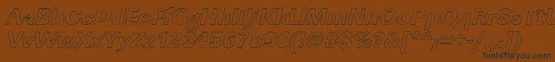 LinearouXboldItalic Font – Black Fonts on Brown Background