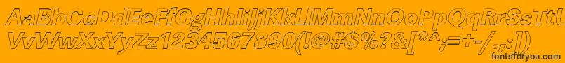 LinearouXboldItalic Font – Black Fonts on Orange Background