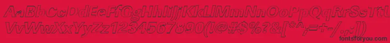 LinearouXboldItalic Font – Black Fonts on Red Background