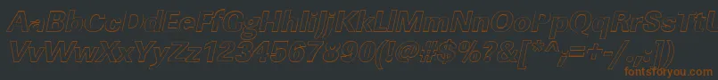 LinearouXboldItalic Font – Brown Fonts on Black Background