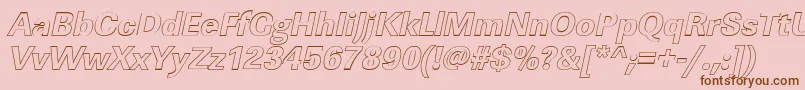 LinearouXboldItalic-Schriftart – Braune Schriften auf rosa Hintergrund
