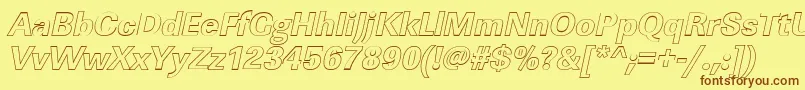 LinearouXboldItalic Font – Brown Fonts on Yellow Background