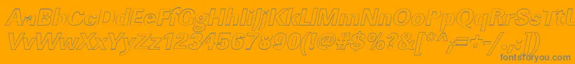 LinearouXboldItalic-Schriftart – Graue Schriften auf orangefarbenem Hintergrund