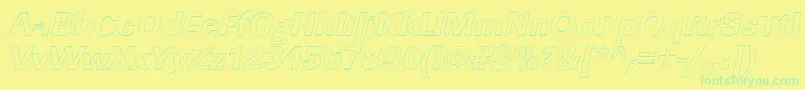 LinearouXboldItalic Font – Green Fonts on Yellow Background