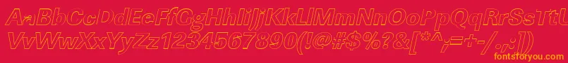 LinearouXboldItalic Font – Orange Fonts on Red Background