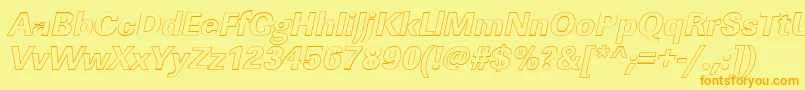 LinearouXboldItalic-fontti – oranssit fontit keltaisella taustalla