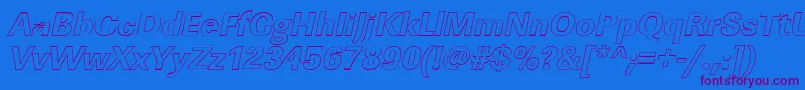 Шрифт LinearouXboldItalic – фиолетовые шрифты на синем фоне