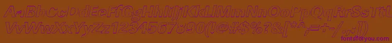 LinearouXboldItalic Font – Purple Fonts on Brown Background