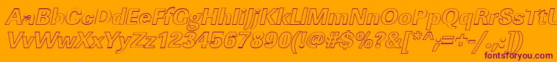 LinearouXboldItalic Font – Purple Fonts on Orange Background