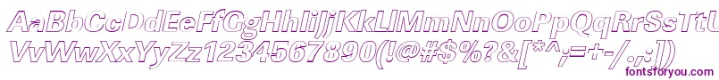 Czcionka LinearouXboldItalic – fioletowe czcionki na białym tle
