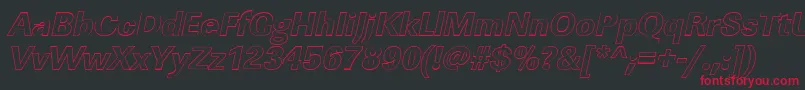 LinearouXboldItalic Font – Red Fonts on Black Background