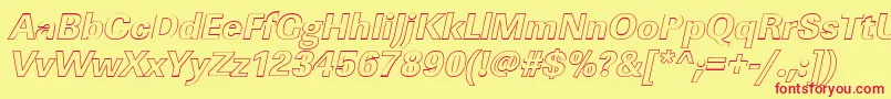 LinearouXboldItalic Font – Red Fonts on Yellow Background