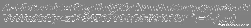 フォントLinearouXboldItalic – 灰色の背景に白い文字