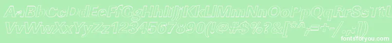 LinearouXboldItalic Font – White Fonts on Green Background
