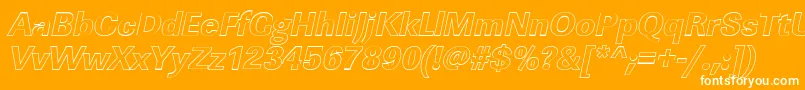 Czcionka LinearouXboldItalic – białe czcionki na pomarańczowym tle