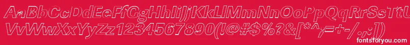 LinearouXboldItalic Font – White Fonts on Red Background