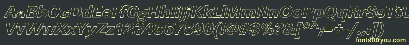 LinearouXboldItalic Font – Yellow Fonts on Black Background