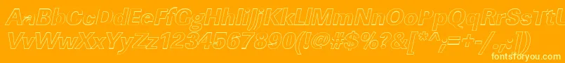 LinearouXboldItalic Font – Yellow Fonts on Orange Background
