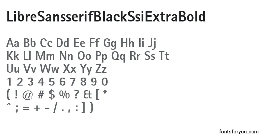 A fonte LibreSansserifBlackSsiExtraBold – alfabeto, números, caracteres especiais