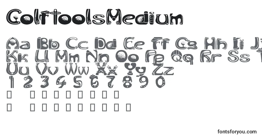 Schriftart GolftoolsMedium – Alphabet, Zahlen, spezielle Symbole