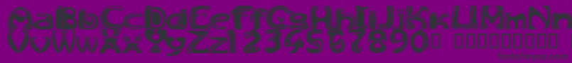 GolftoolsMedium-fontti – mustat fontit violetilla taustalla