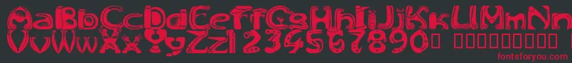 GolftoolsMedium Font – Red Fonts on Black Background