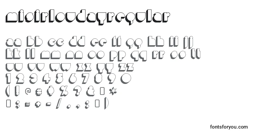 A fonte MisirloudayRegular – alfabeto, números, caracteres especiais