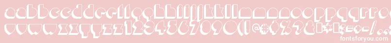 MisirloudayRegular-Schriftart – Weiße Schriften auf rosa Hintergrund