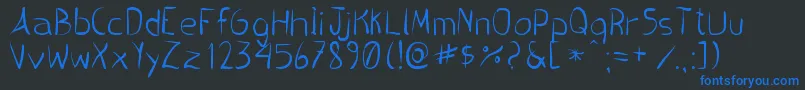 PincelHandwrite Font – Blue Fonts on Black Background