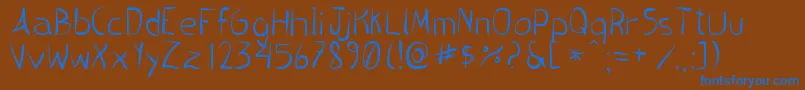PincelHandwrite Font – Blue Fonts on Brown Background