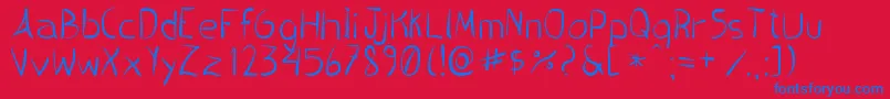 PincelHandwrite Font – Blue Fonts on Red Background