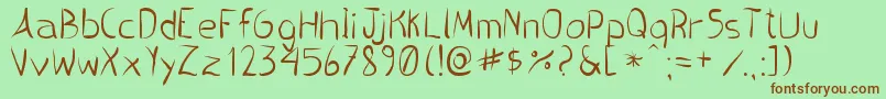 PincelHandwrite Font – Brown Fonts on Green Background