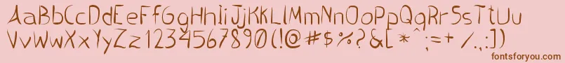 PincelHandwrite Font – Brown Fonts on Pink Background