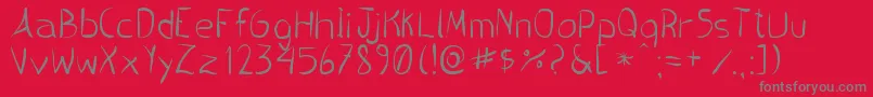 PincelHandwrite Font – Gray Fonts on Red Background